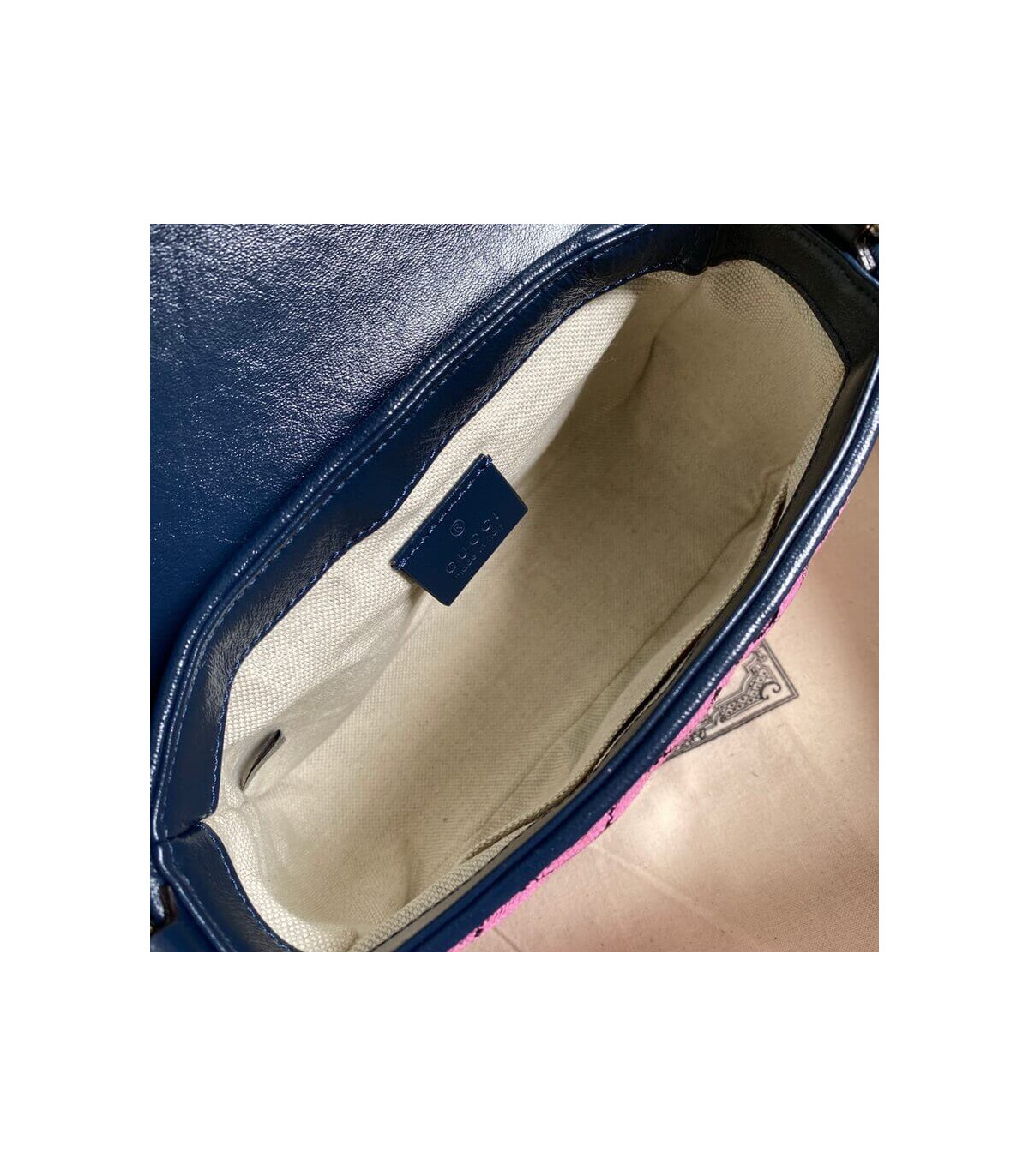 Gucci GG Marmont Multicolour Mini Top Handle Bag Pink