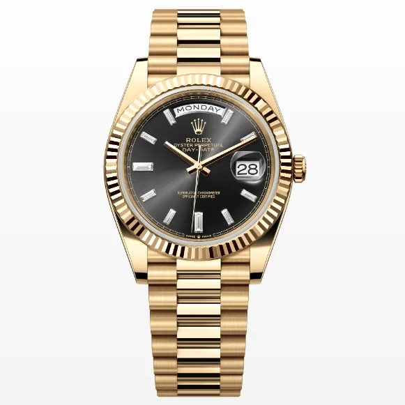 Rolex Day-Date m228238-0004 Yellow gold with Black diamond-set Dial President bracelet (40mm)