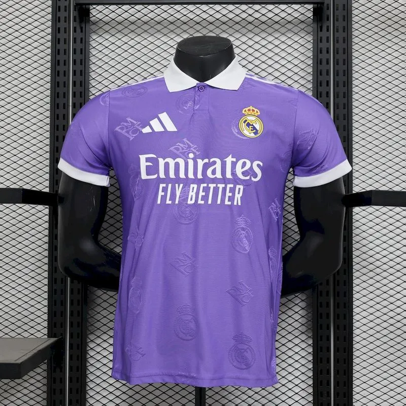 player 2025-26 Real Madrid Light purple special edition Football jersey