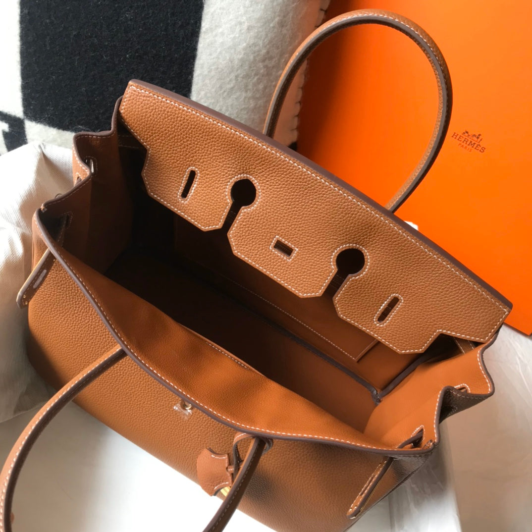 Hermes Birkin 35Cm Bag Brown Togo Gold Hardware