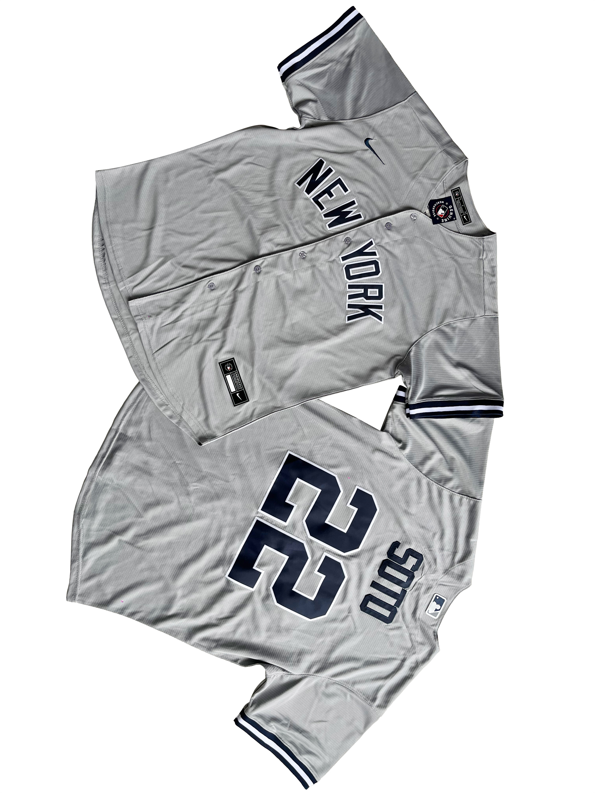 Men's New York Yankees 22# Juan Soto Gray Nike Gray Player Name Jersey