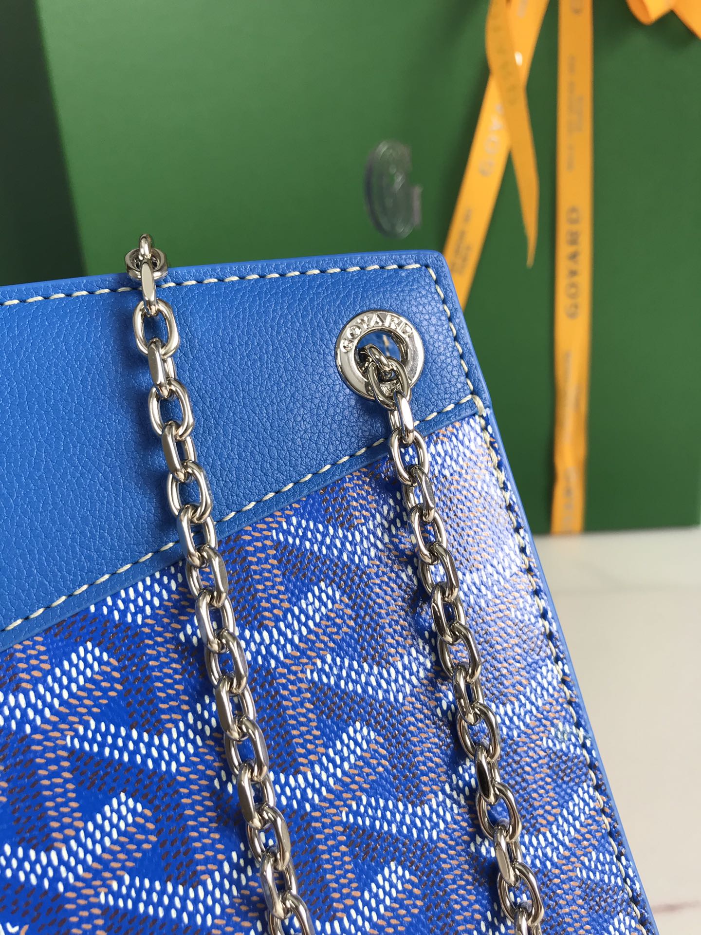 Goyard Rouette Structuré Mini Bag 21 Sapphire Blue Goyardine Canvas And Calfskin