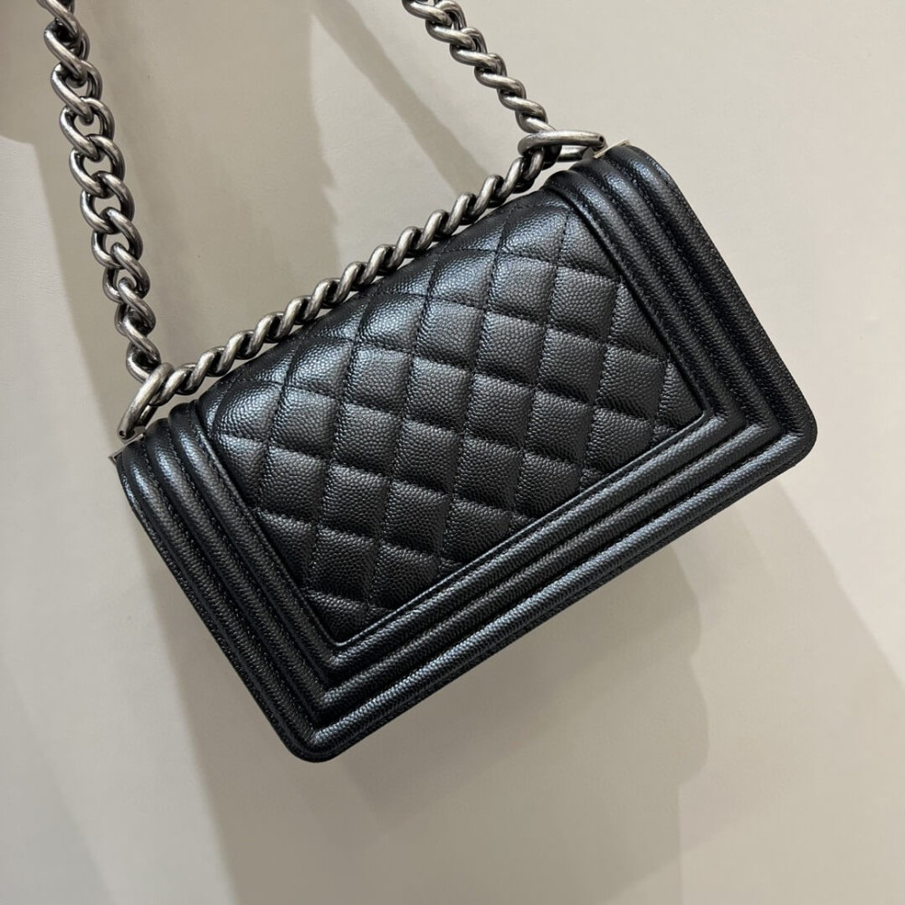 Chanel Le Boy Bag 20cm Black Caviar Leather