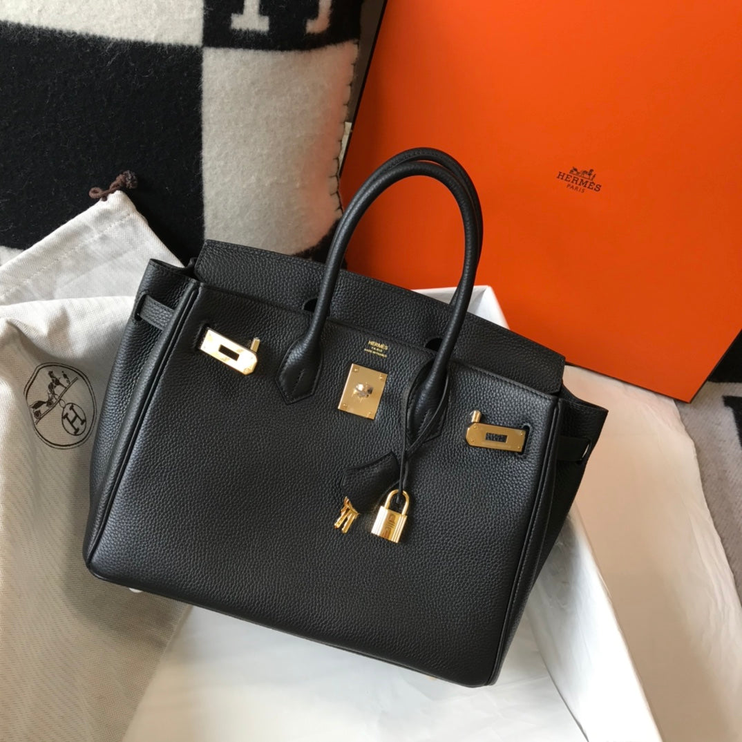 Hermes Birkin 30Cm Black Togo Leather Gold Hardware
