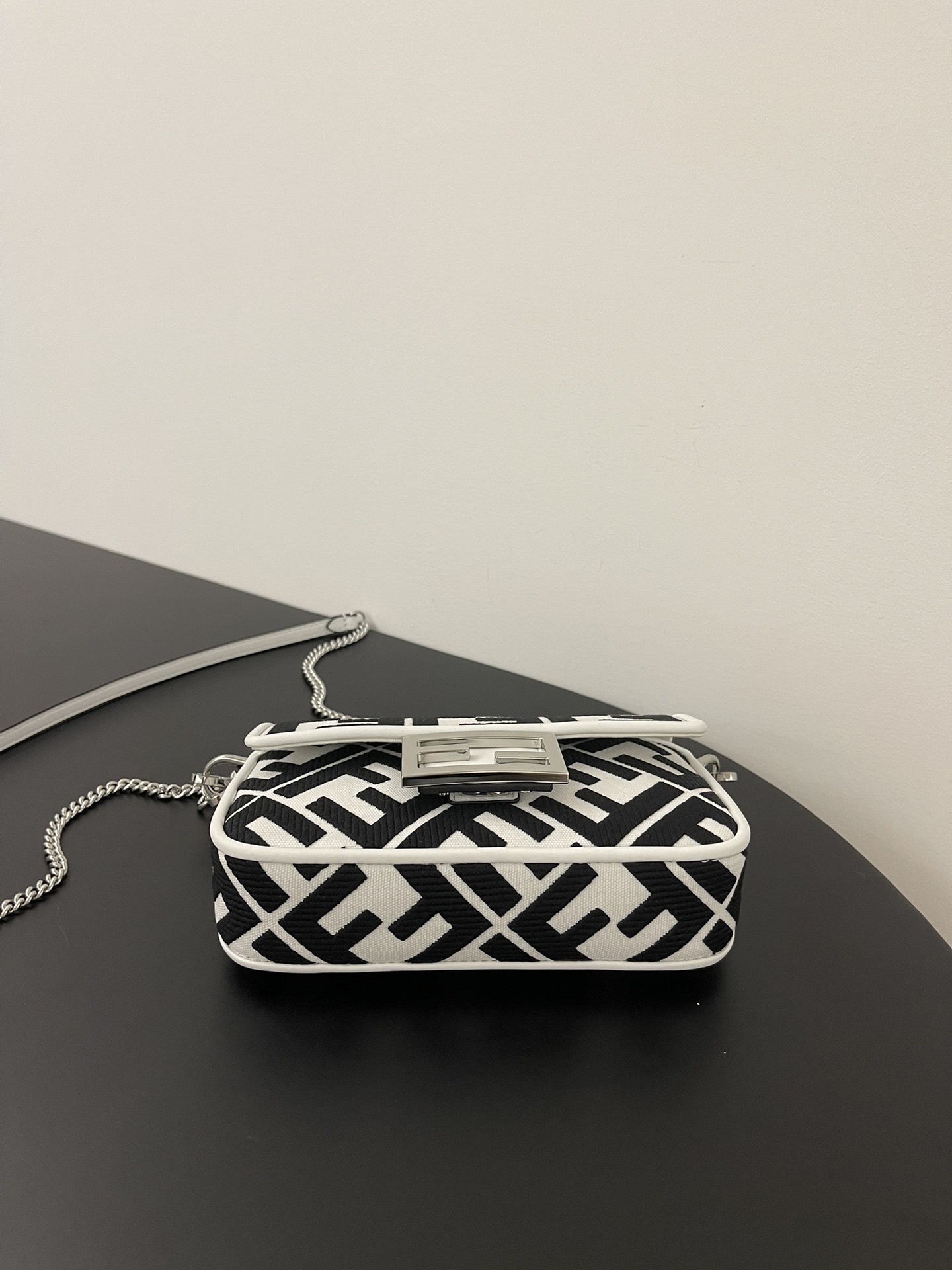 Fendi Baguette By Marc Jacobs In Black And White 19cm/ 7.5in