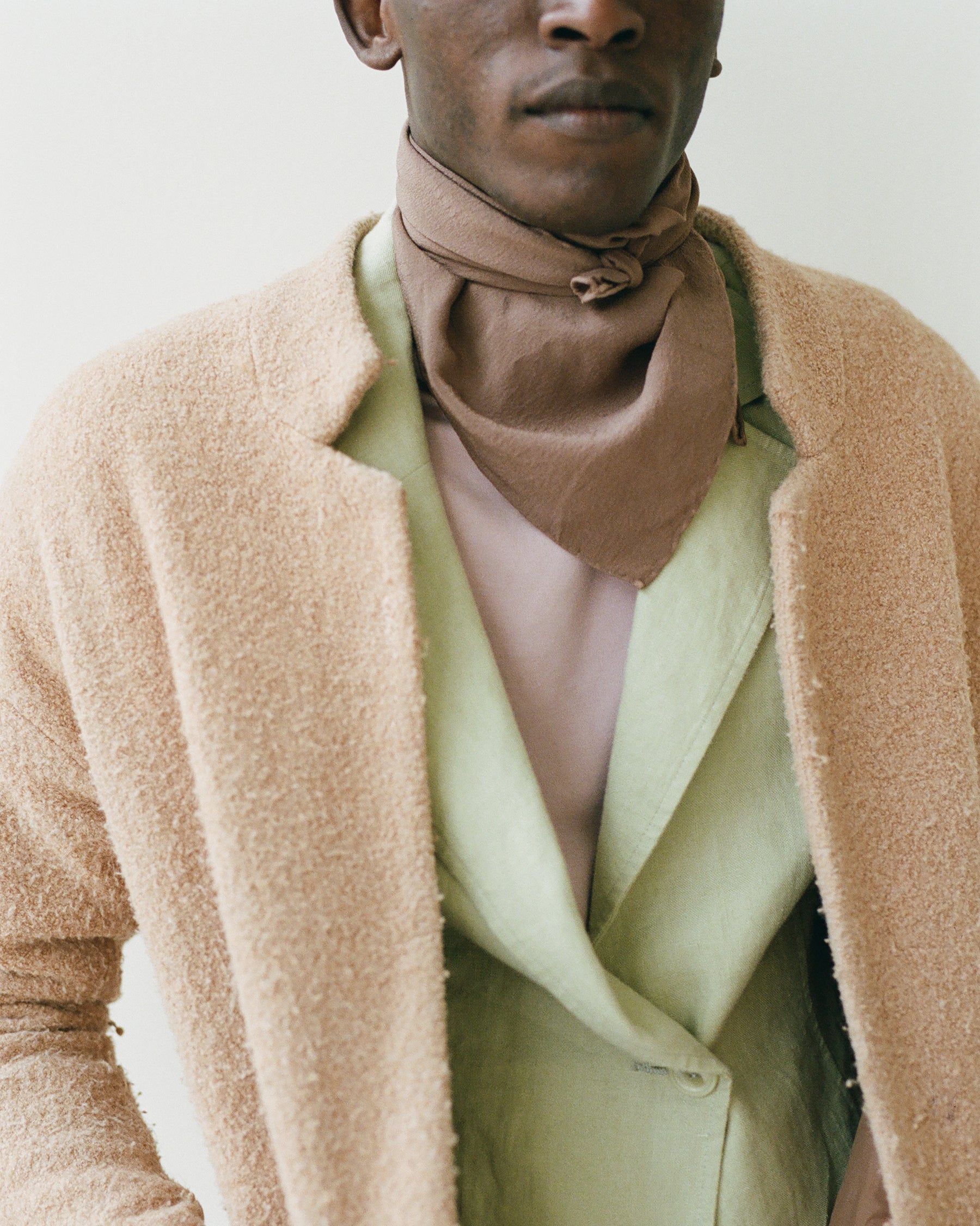 ‘The Classic’ Washable Silk Scarf in Mushroom