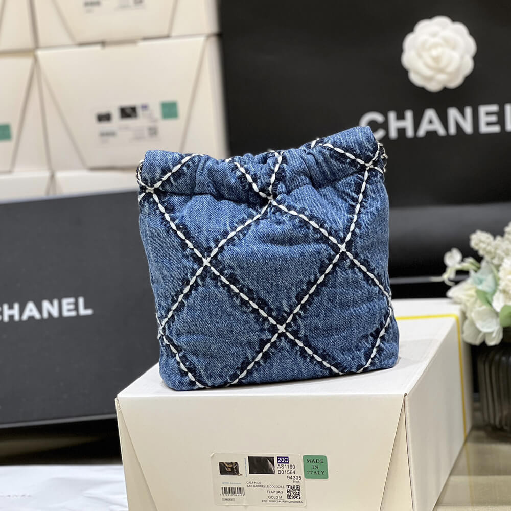 Chanel 22 Mini Handbag in Stitched Denim