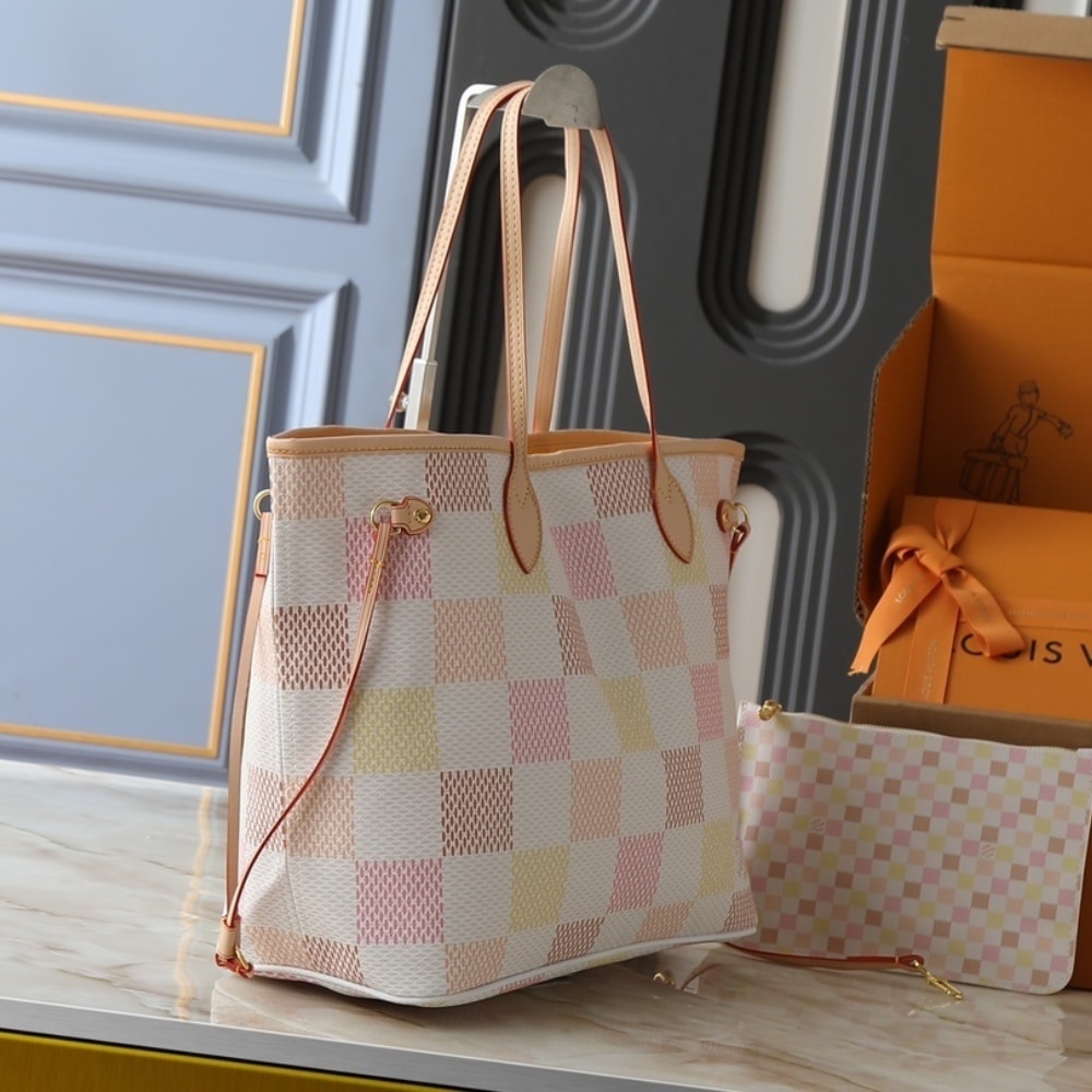 Louis Vuitton Neverfull MM Damier Canvas Peach 31Cm N40668