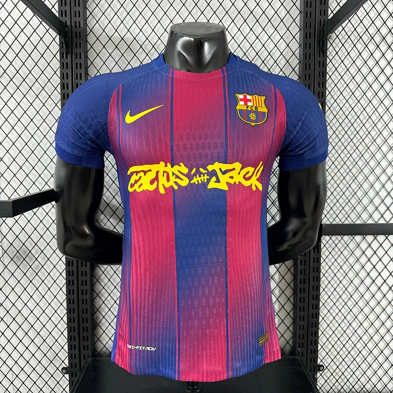 player 2025-26 Barcelona Travis Scott to feature on the Clásico jersey in conjunction with Spotify Football jersey