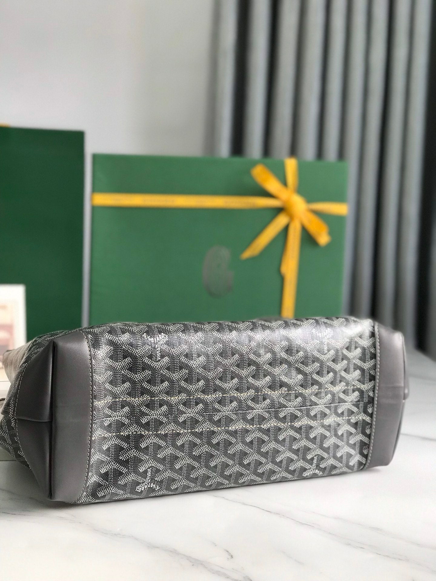 Goyard Bellechasse Biaude Pm Bag 36cm Gray Goyardine Canvas And Calfskin Trim