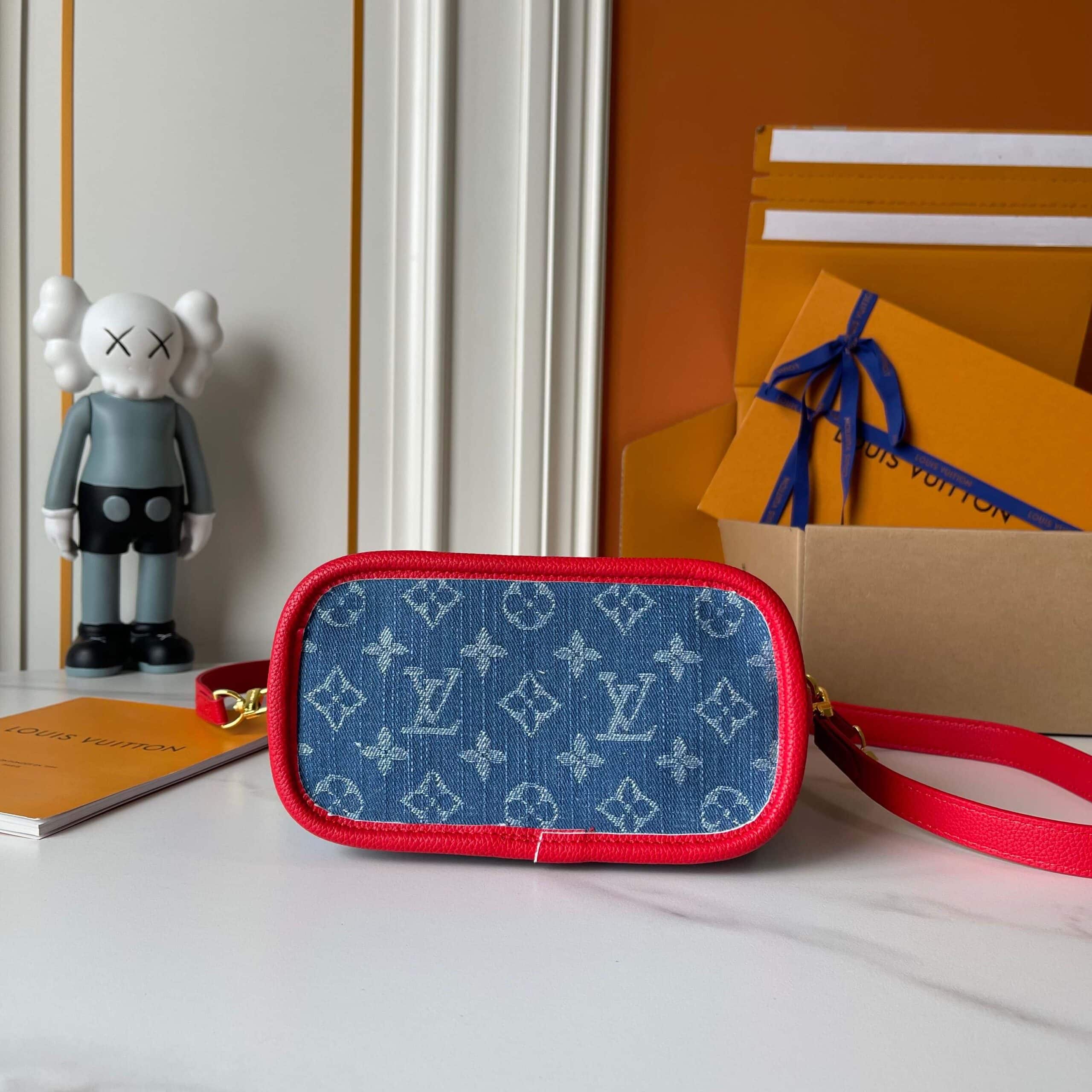 Louis Vuitton X Takashi Murakami Neverfull Inside Out BB Denim Blue 26Cm M14997