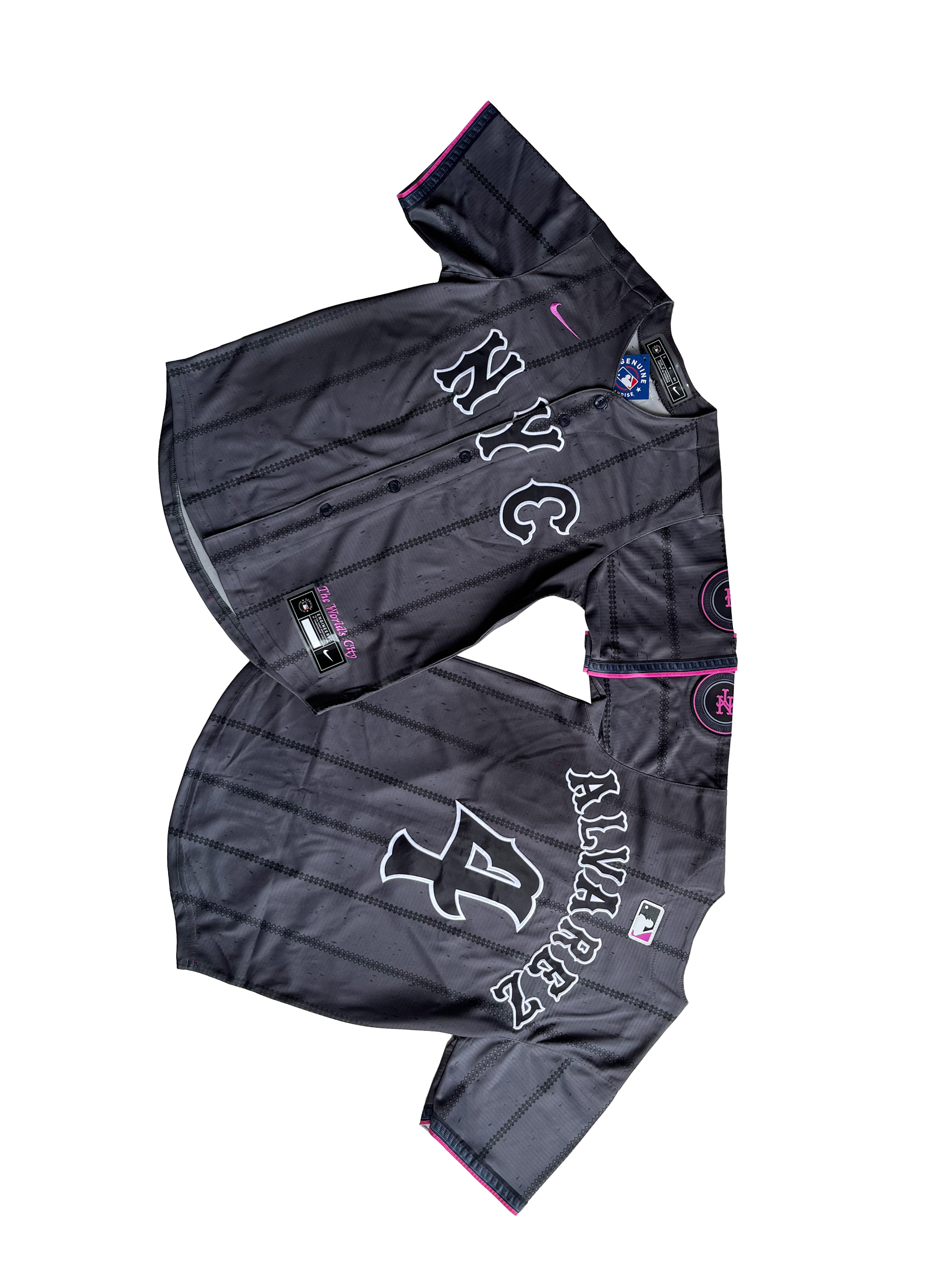 KID Youth New York Mets Francisco Alvarez #4 Graphite 2024 City Connect Limited Player Jersey