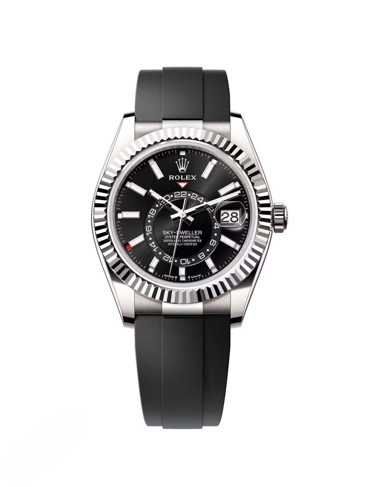 Rolex  Sky-Dweller 42mm White Gold Black Dial Oysterflex - 336239