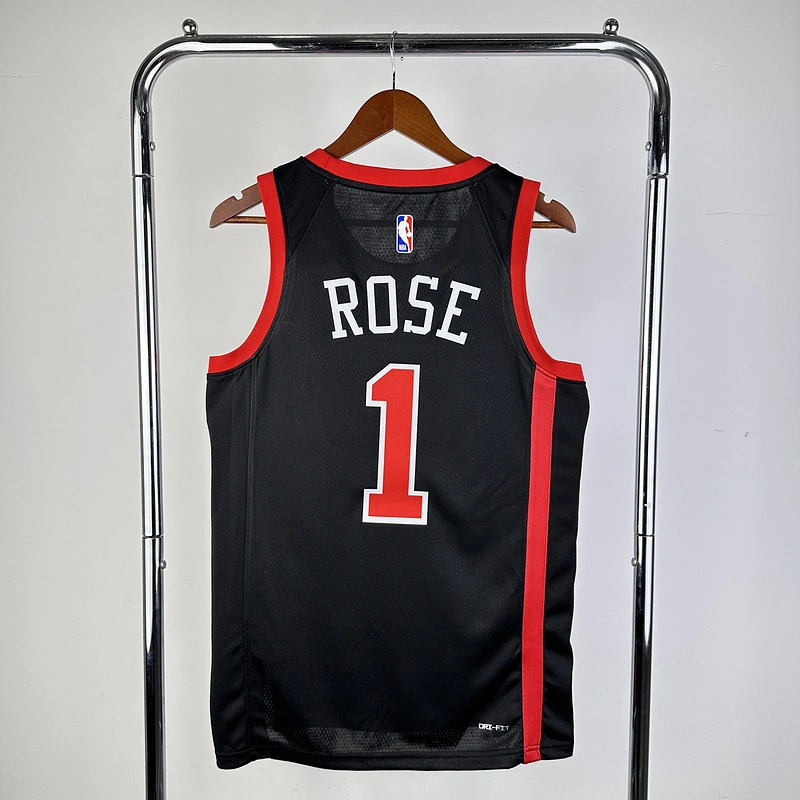2024 NBA Chicago Bulls 1 ROSE Basketball Jersey