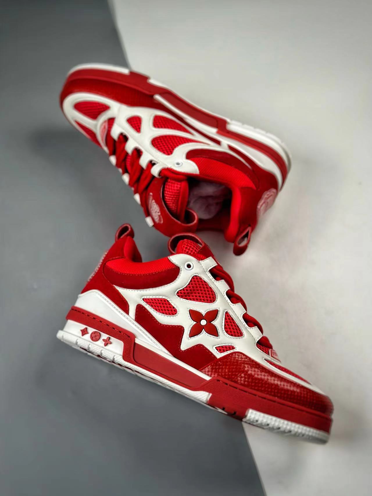 Louis Vuitton LV Skate Sneaker Since 54 Monogram Flowers Red 1AARS4
