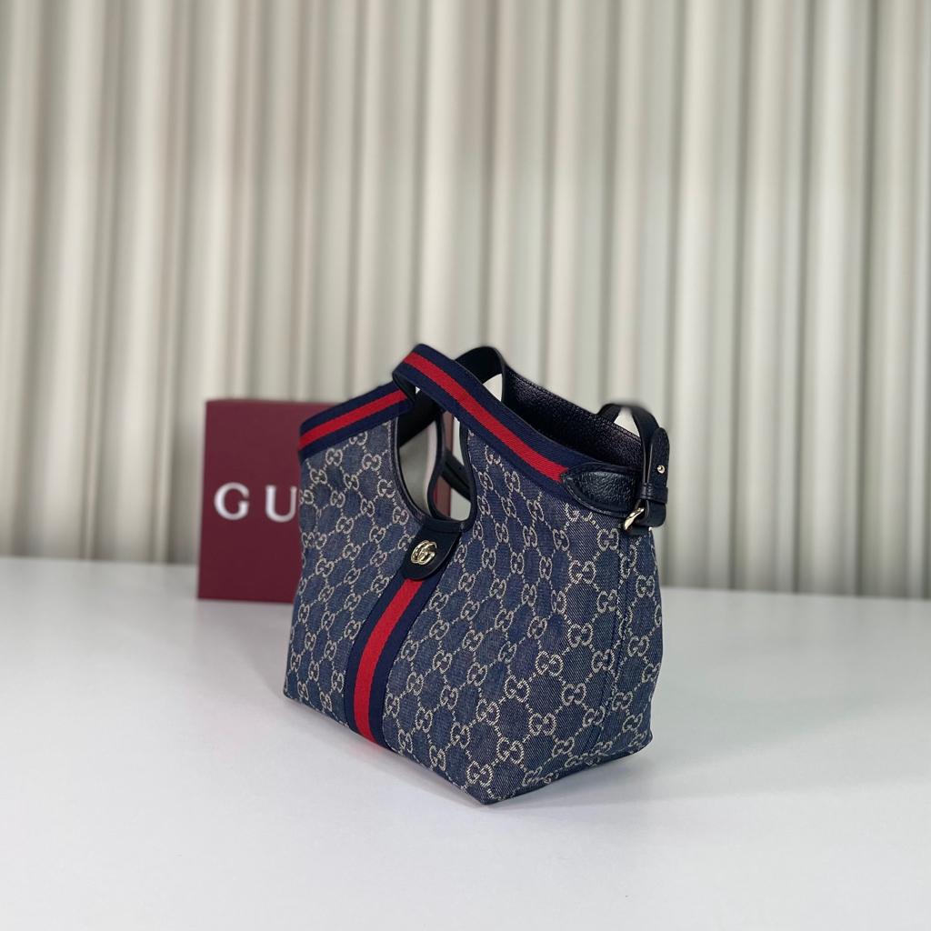 Gucci Giglio GG Denim Tote Bag 25cm/9.8in
