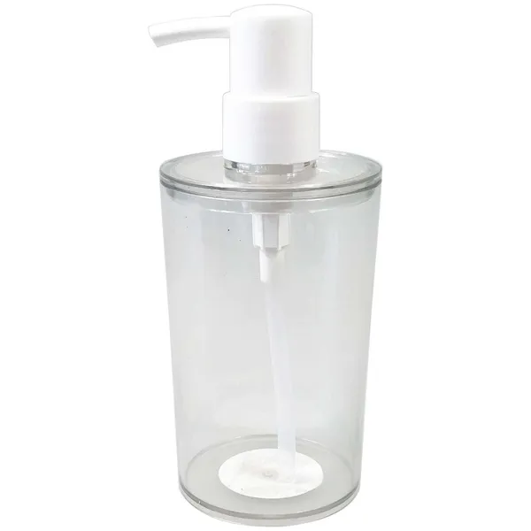 (3 pack) Clear Plastic Liquid Soap Pump Dispenser, 12oz Capacity