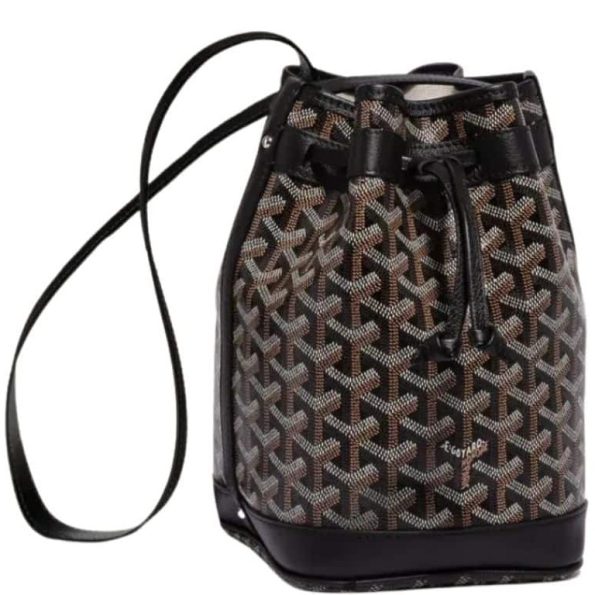 GOYARD GOYARDINE PETIT FLOT BUCKET BAG BLACK 23CM