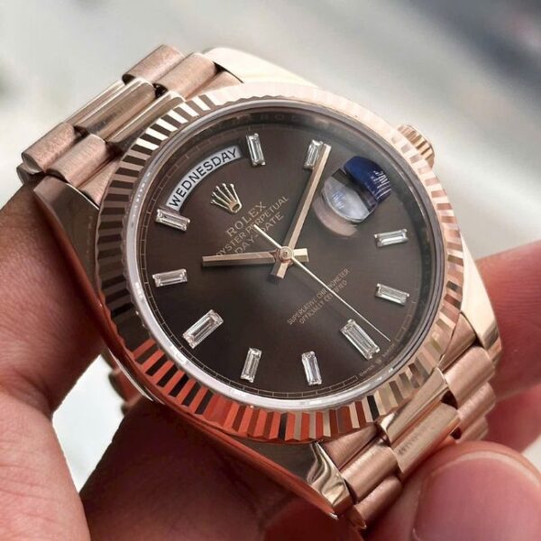 [Superclone] Rolex Day-Date 40mm Chocolate Dial Fluted President 228235 