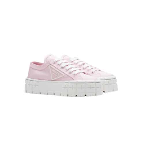 Prada Double Wheel Nylon Gabardine Sneaker Light Pink 1E260M3Lfxf0E18F050