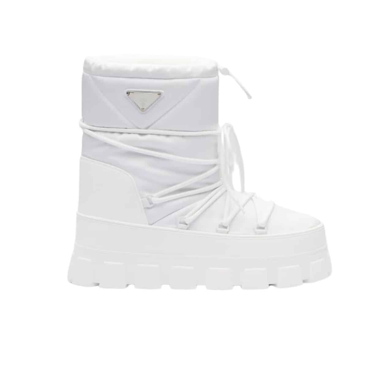 Prada Nylon Gabardine Apr?S Ski Booties White 2U007N 3Lfv F0009 F 040