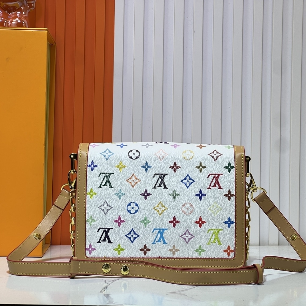 Louis Vuitton X Murakami Dauphine Soft GM Monogram Canvas White 25cm M13255