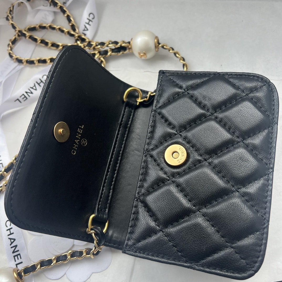 Chanel Clutch With Strap Pearlescent Black 13Cm/5.1in Ap4010 B16719 94305