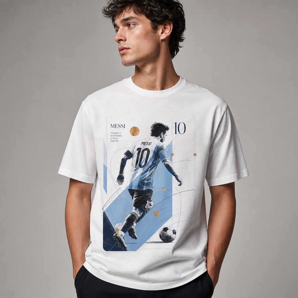 Messi World Cup Printed T-ShirtUnisex  Loose Fit T-Shirt 100% Cotton Soft Comfortable Summer Casual Printed Top