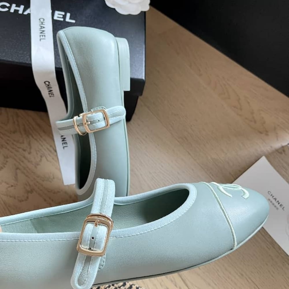 Chanel Mary Jane Ballet Flat Light Blue