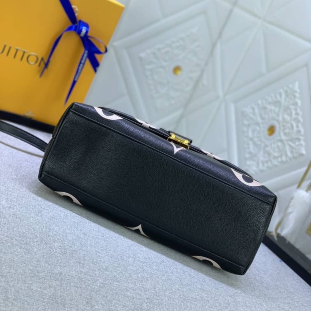 Louis Vuitton Madeleine BB Monogram Empreinte Leather Top Handle Bag Black and Beige 24cm M45978