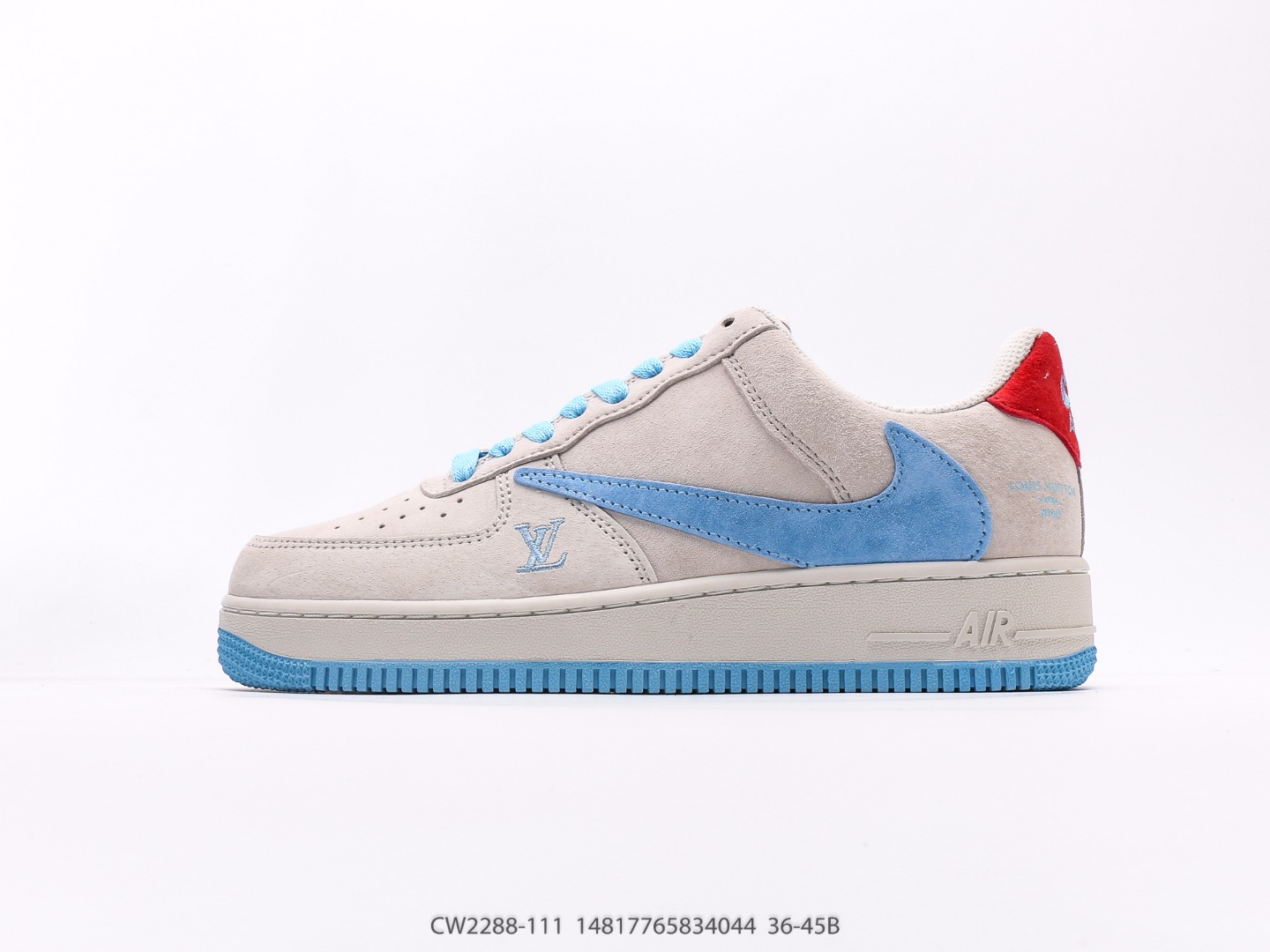 Nike Air Force 1 Low LV Light Blue Suede Custom