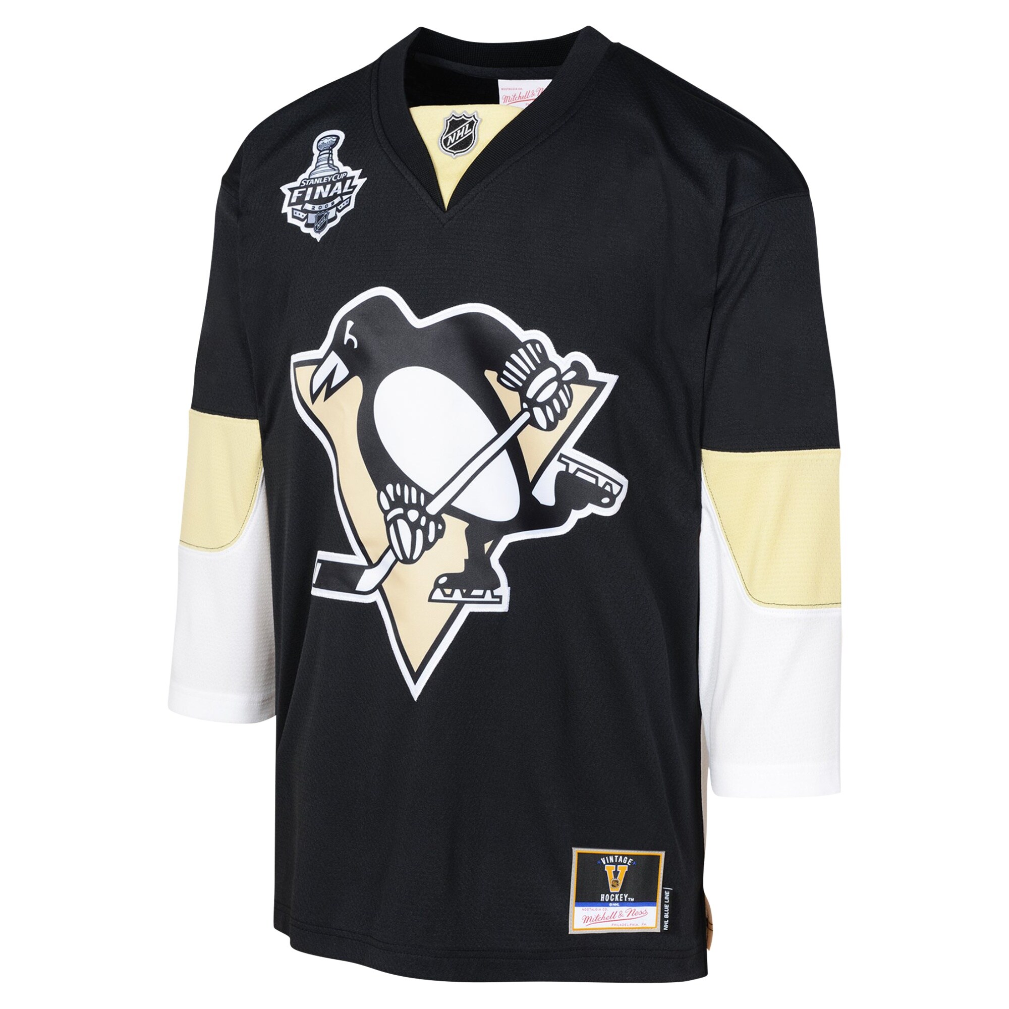 Pittsburgh Penguins Mitchell & Ness Youth 2008 Blue Line Blank Jersey – Black