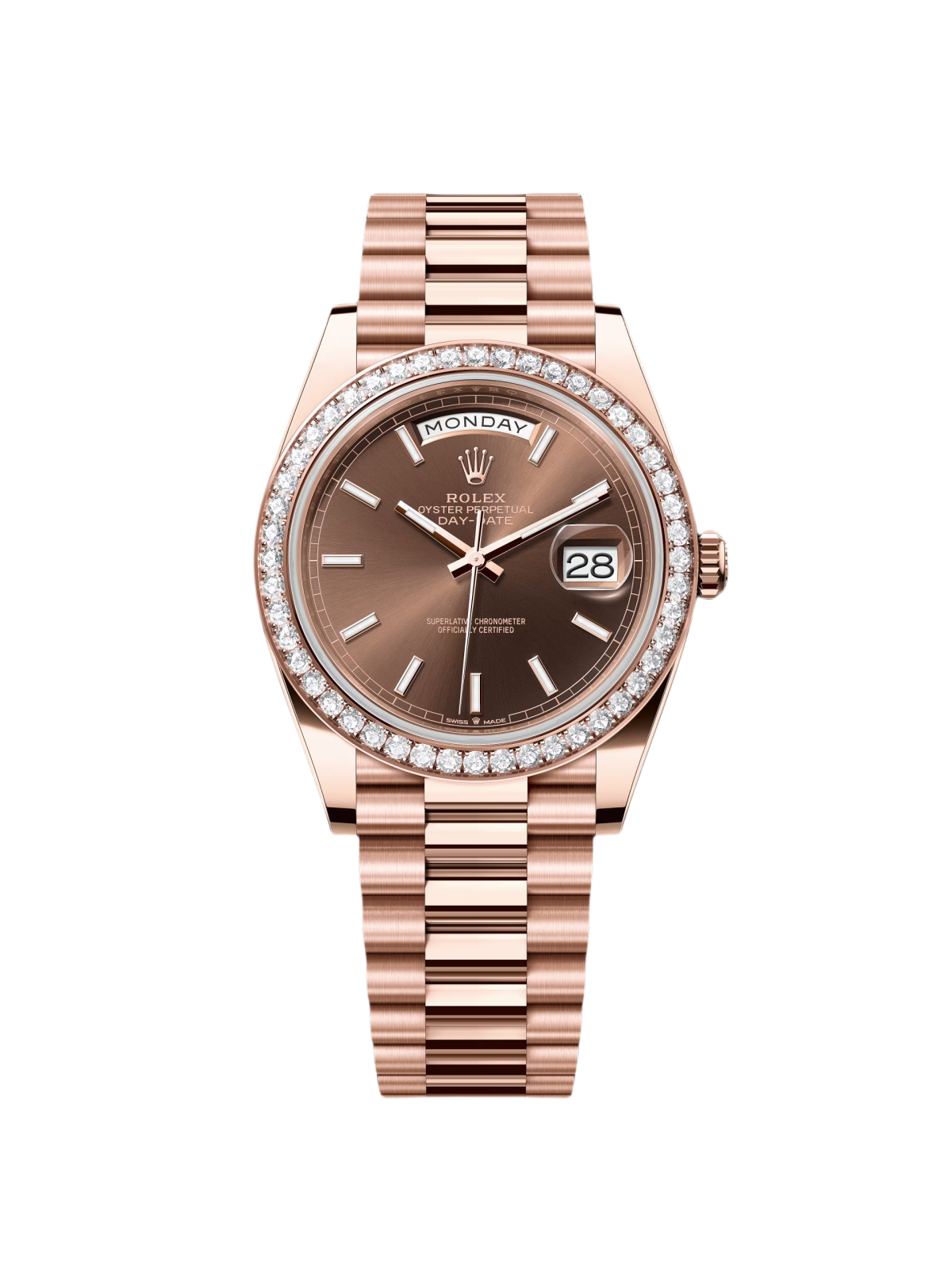 Rolex   Day-Date 40mm Chocolate Dial and Diamond Bezel 228345rbr-0024