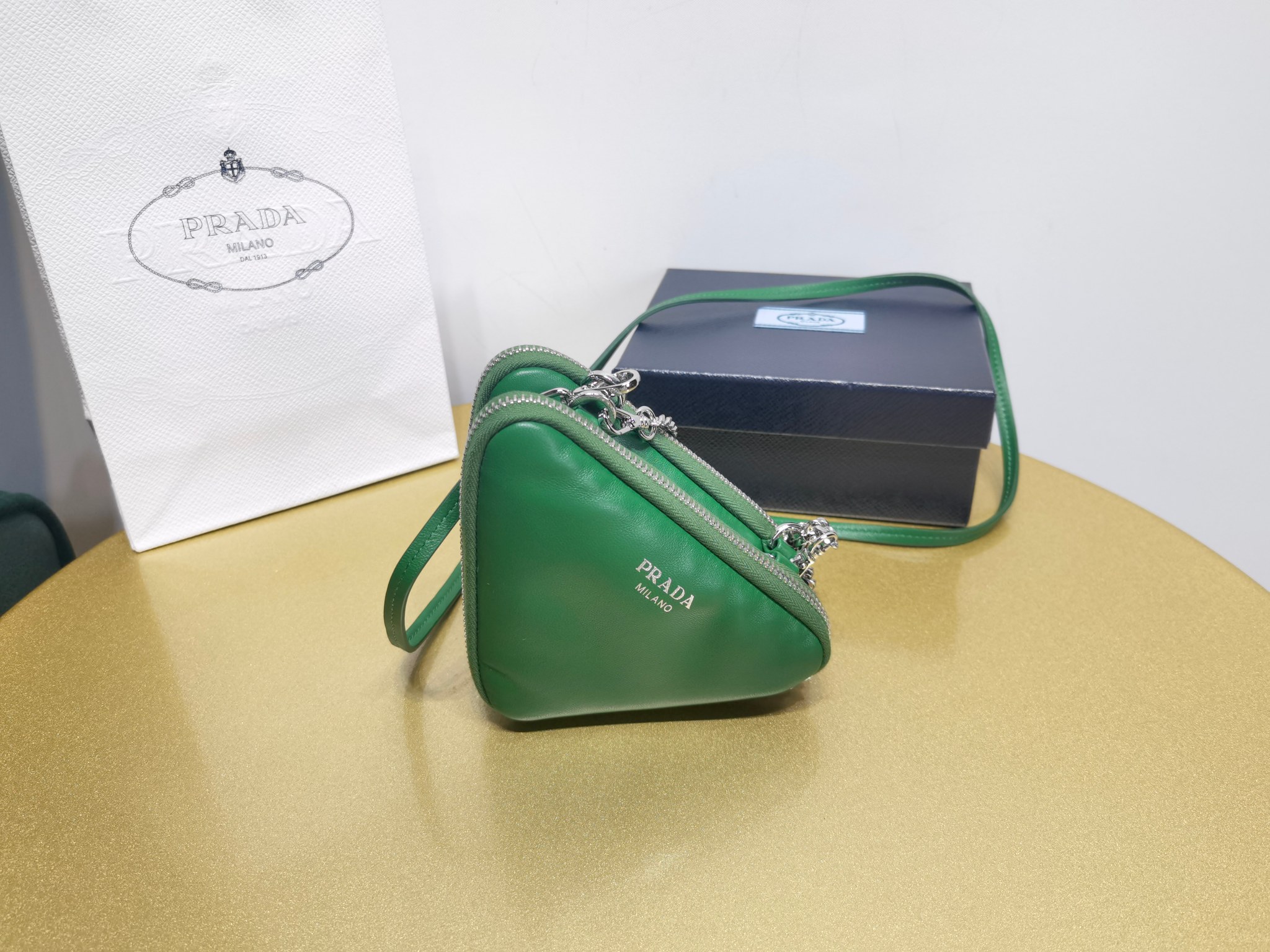 Prada leather mini pouch