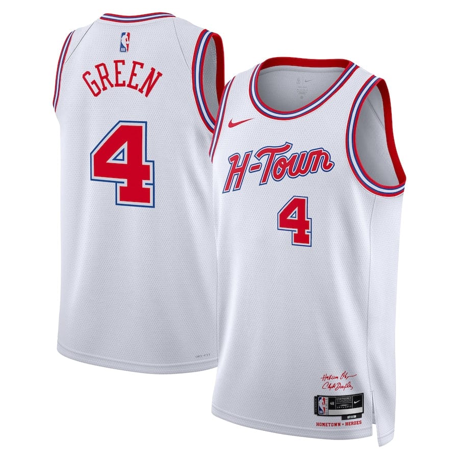Men's 2023-24 City Edition Houston Rockets Jalen Green #4 White 2023-2024 season Jersey