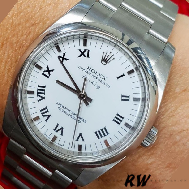 【Super Clone】Rolex Oyster Perpetual Air-King 114200 White Dial 34mm Unisex Replica Watch