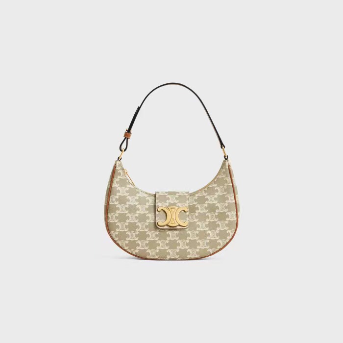 MEDIUM AVA TRIOMPHE BAG IN TRIOMPHE CANVAS AND CALFSKIN GREGE