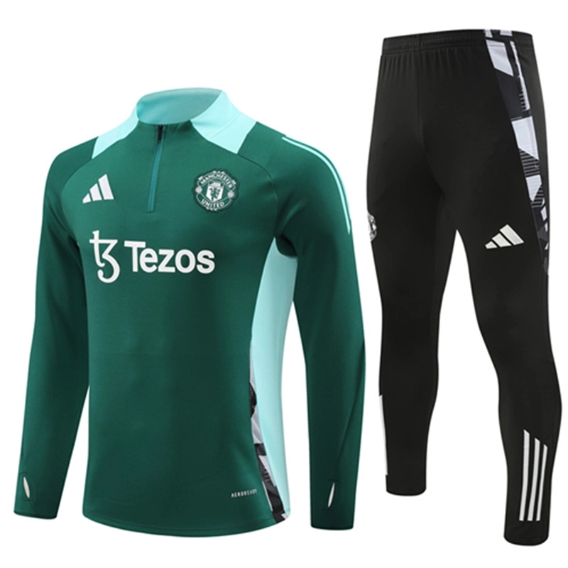 2024-25 Manchester United Green Long Sleeve Training Suit