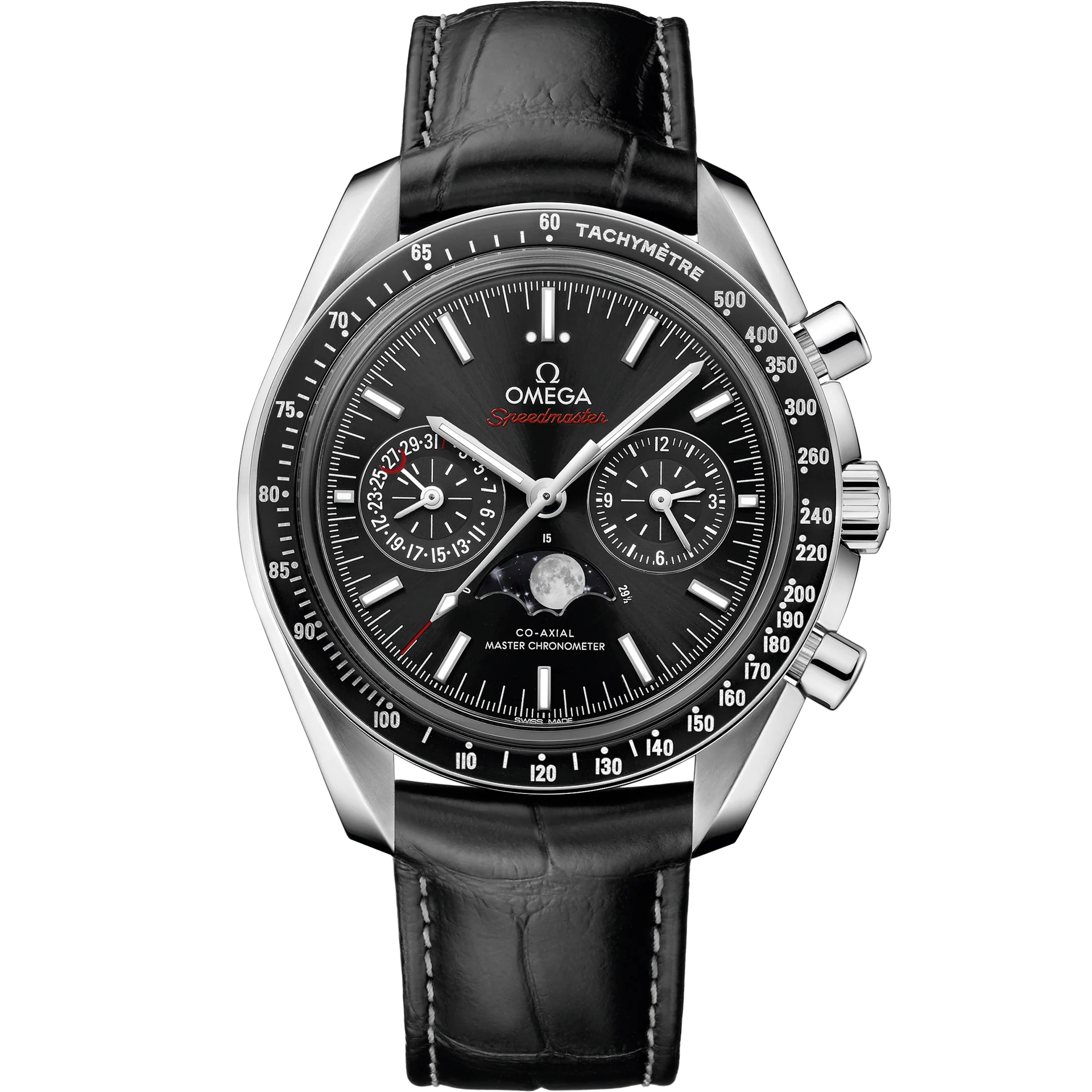 Omega Speedmaster Moonphase Black Dial 44.25mm Stainless Steel Strap 304.33.44.52.01.001
