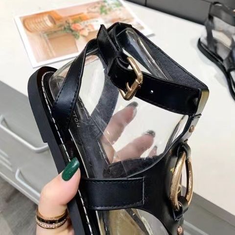 Louis Vuitton Leather Sandals Black