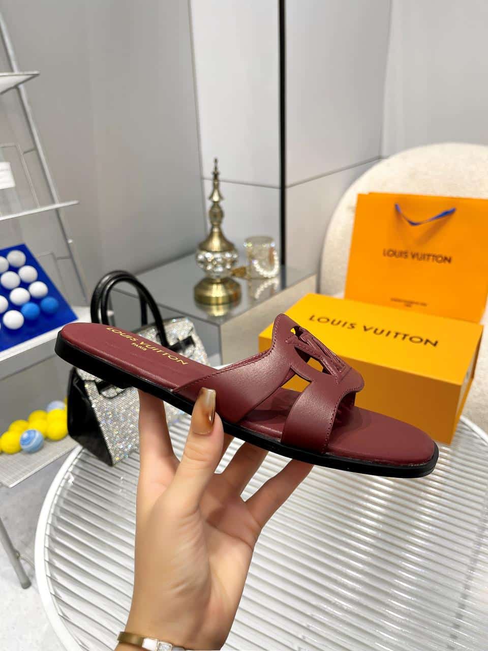 Louis Vuitton LV Isola Flat Mule Red 1ABP2W