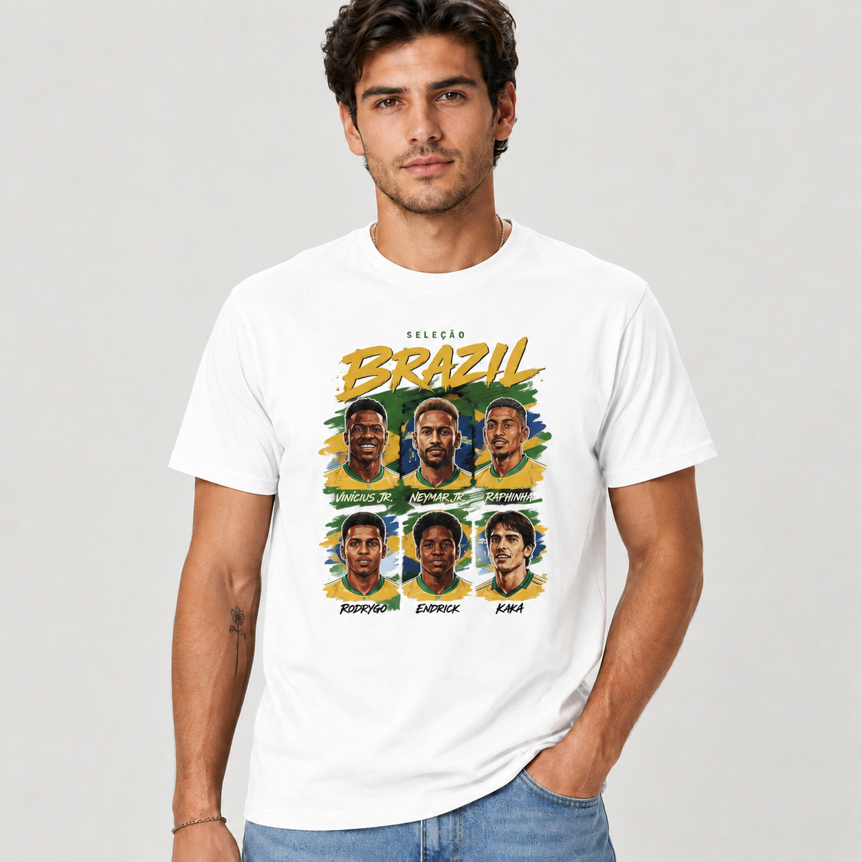 Brazilian Player Pure Cotton T-Shirt – Limited-Time Offer