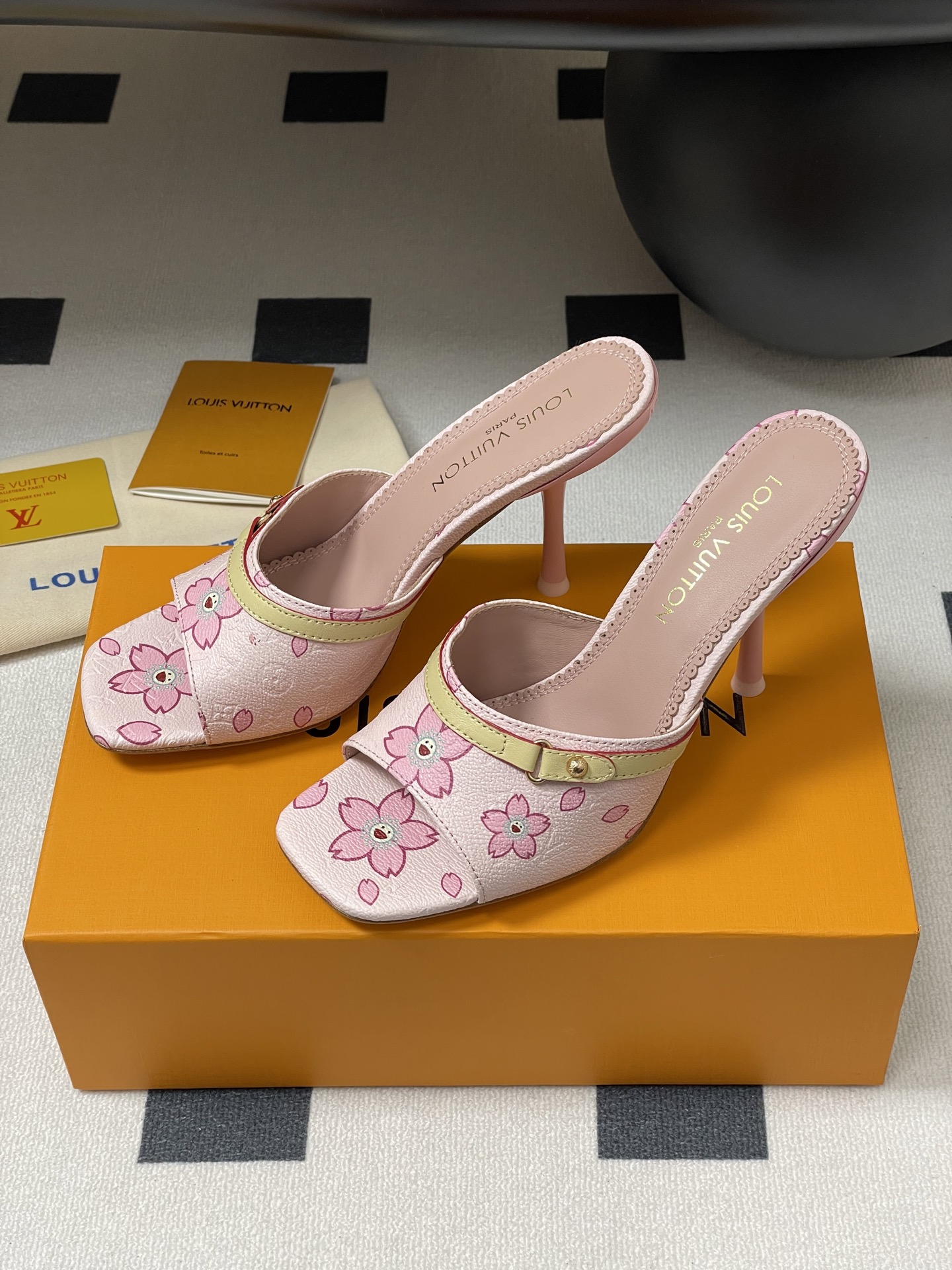 Louis Vuitton x Takashi Murakami Cherry Blossom Mule Pink Monogram Canvas