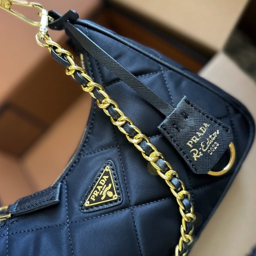 Prada Re Edition 1995 Chaîne Re Nylon Mini Bag Black 22Cm 1Bc204 2Aos F0002 V Qoo