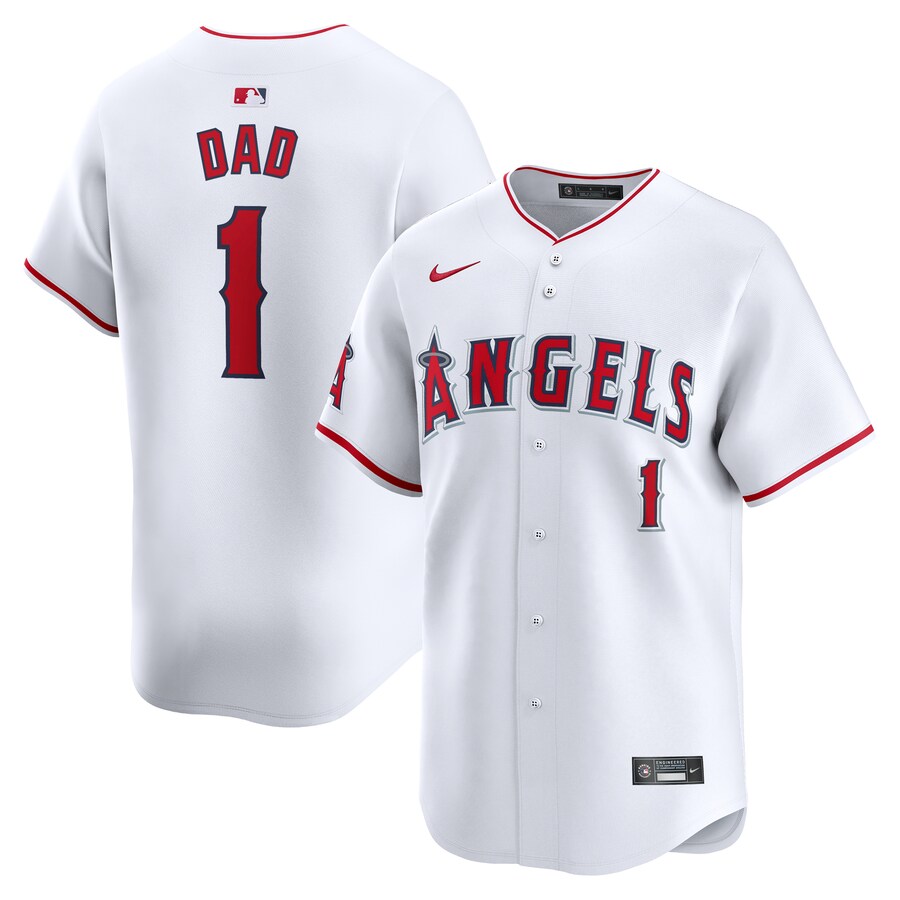 Los Angeles Angels #1 Dad Home Limited Jersey White