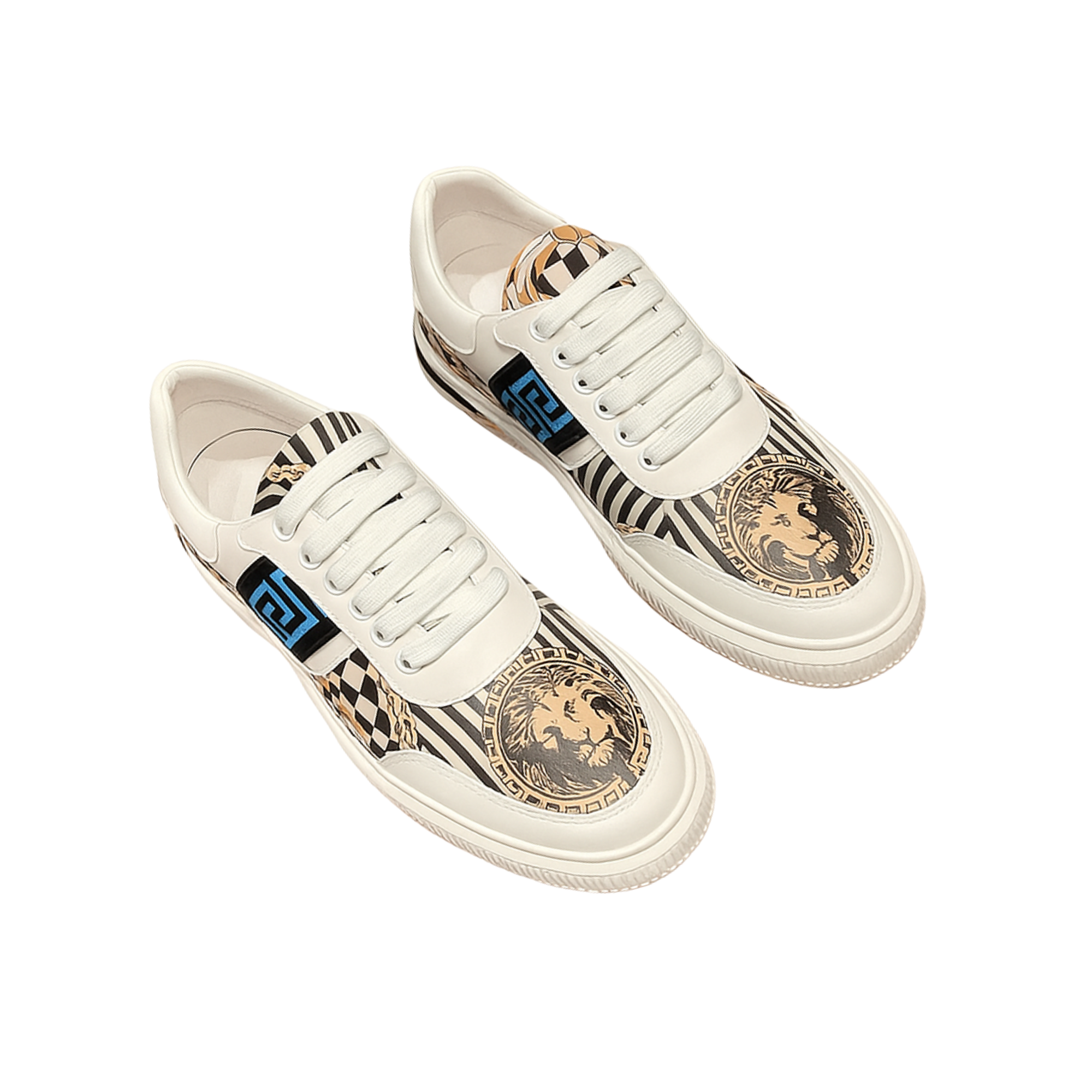Fendi Domino Fabric Low Sneakers Blue Ff