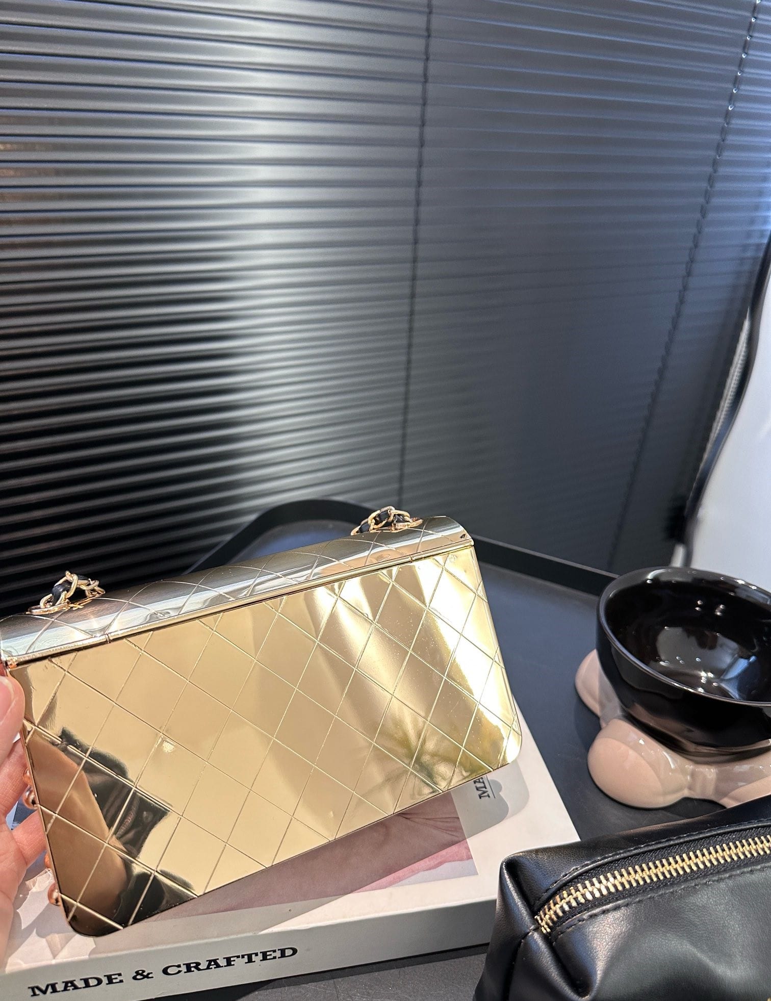 Chanel Flap Bag Gold Metal 18Cm