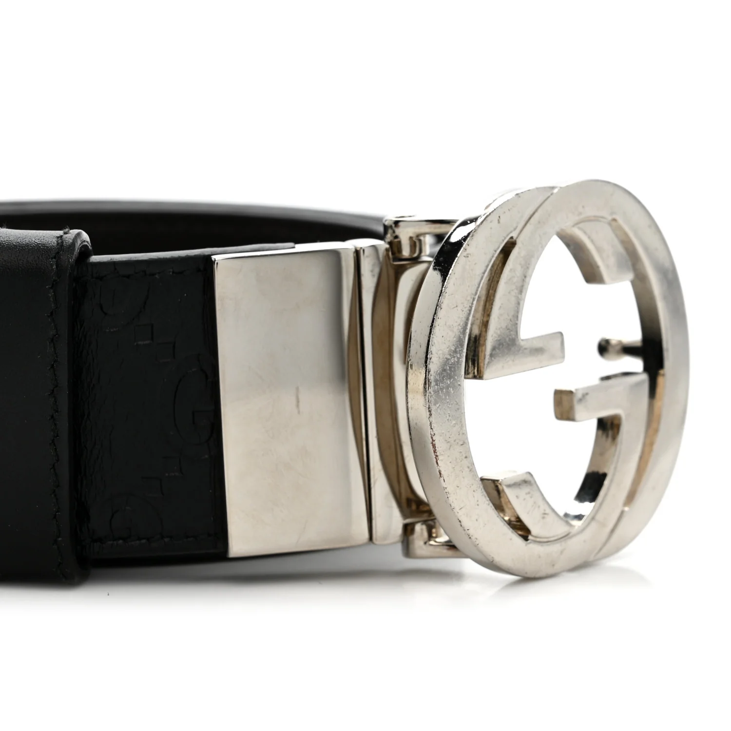Guccissima Signature Interlocking G 37mm Belt 85 34 Black