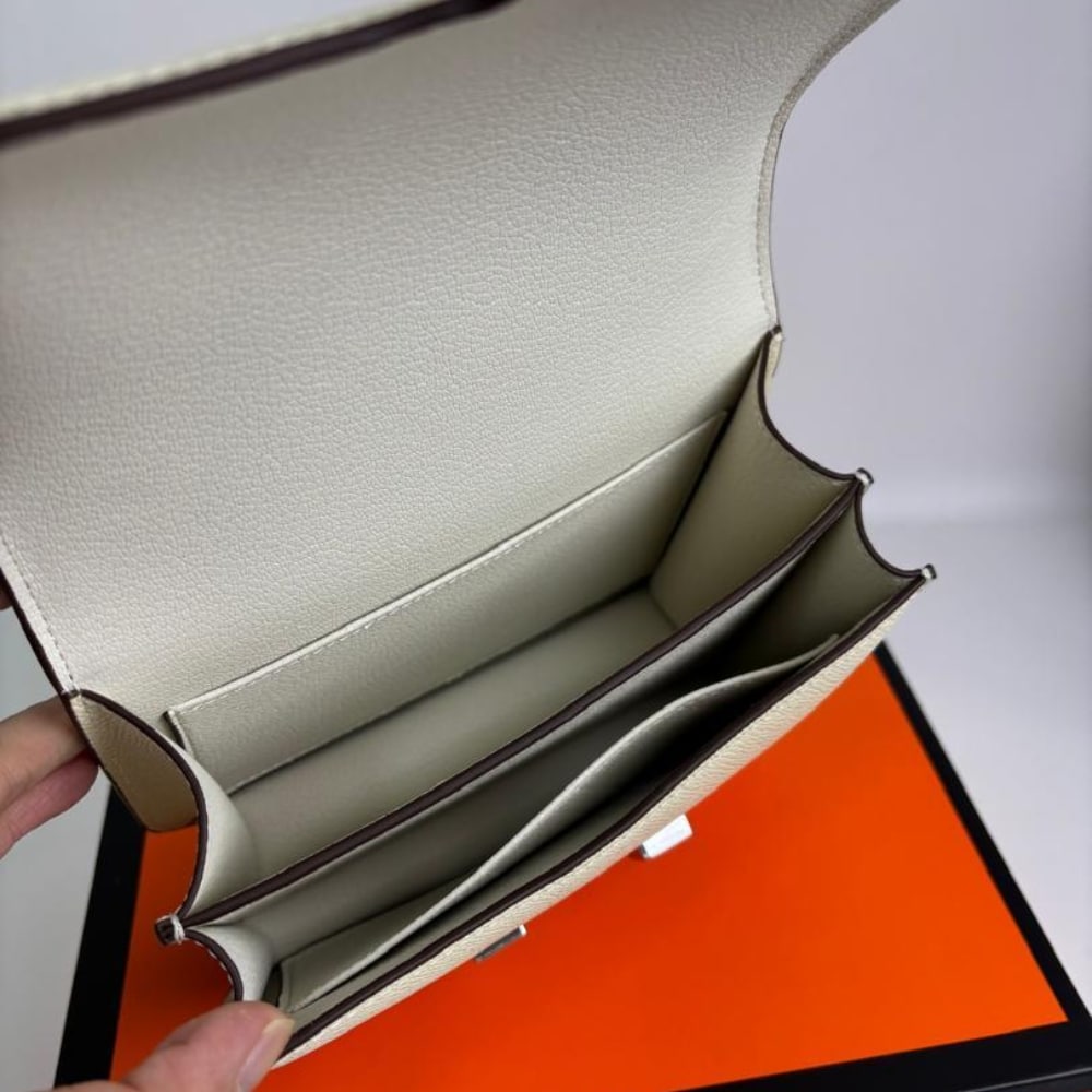 Hermes Constance Swift Silver Hardware Cream 18Cm