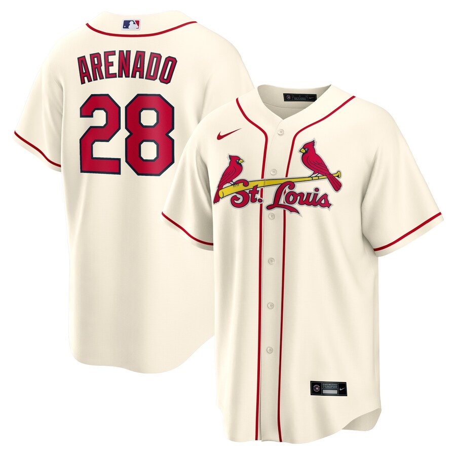 Nolan Arenado St. Louis Cardinals Alternate Official Player Jersey Cream
